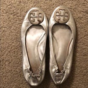 Tory Burch Silver Flats